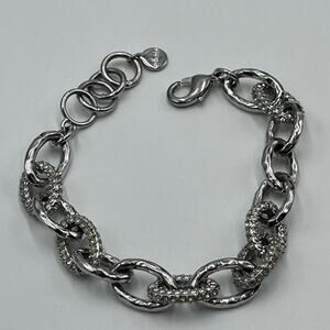 Stella & Dot‎ Christina Chain
Link Silver tone Pave Crystal Bracelet